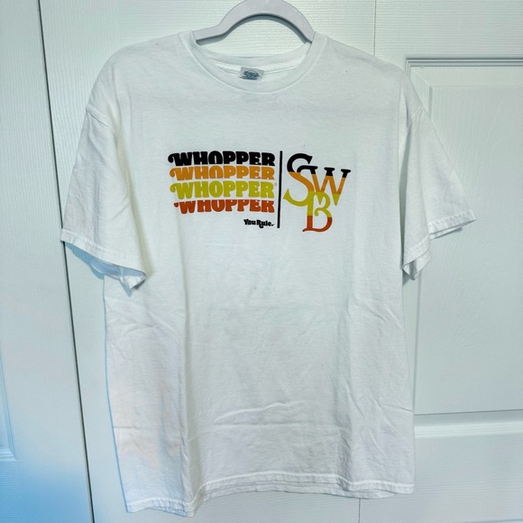 NWOT SWB BK Whopper Baseball Limited edition t-shirt LARGE - Picture 1 of 4